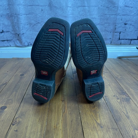 Tony lama ivory and tan square toe western cowboy boots size 4.5D - Picture 8 of 10